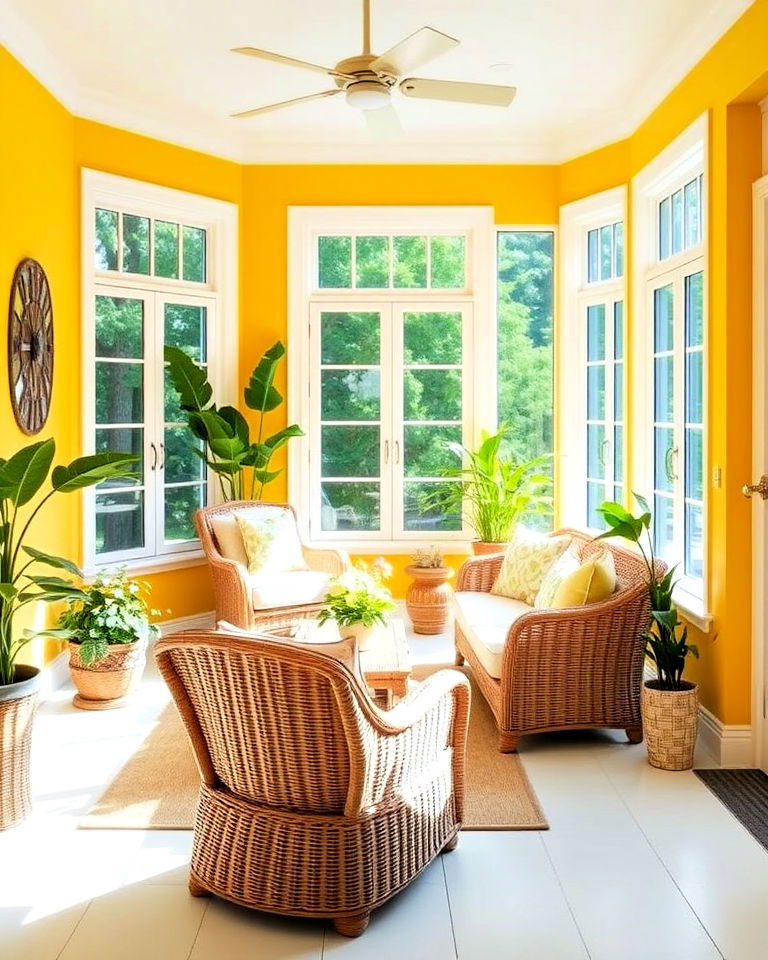 bright yellow color for sunroom - 20 Sunroom Color Ideas