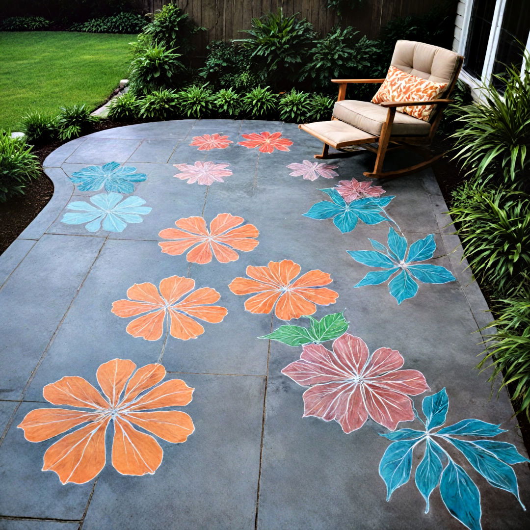 bring an artistic vibe to your outdoor space - 40 Concrete Patio Ideas