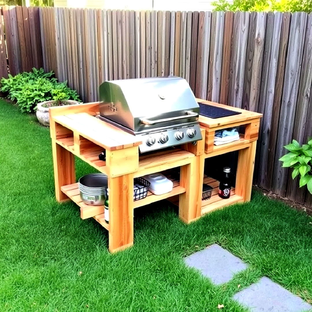 budget friendly DIY pallet bbq station - 40 Bbq Area Ideas