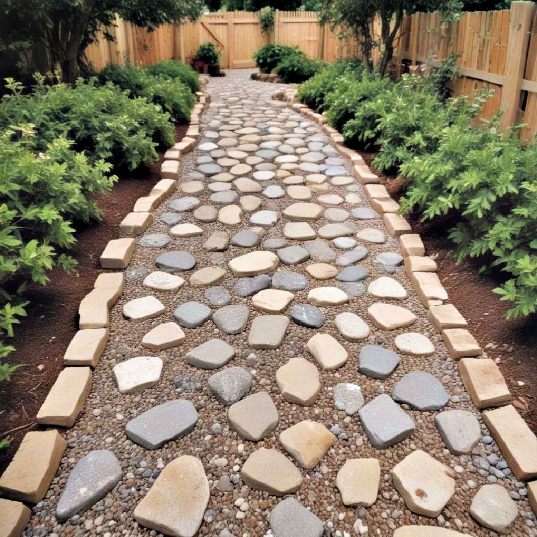 budget friendly crushed stone pathway - 40 Backyard Walkway Ideas