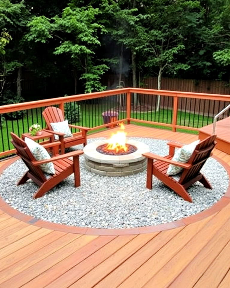 budget friendly deck with fire pit - 30 Backyard Deck Ideas on a Budget