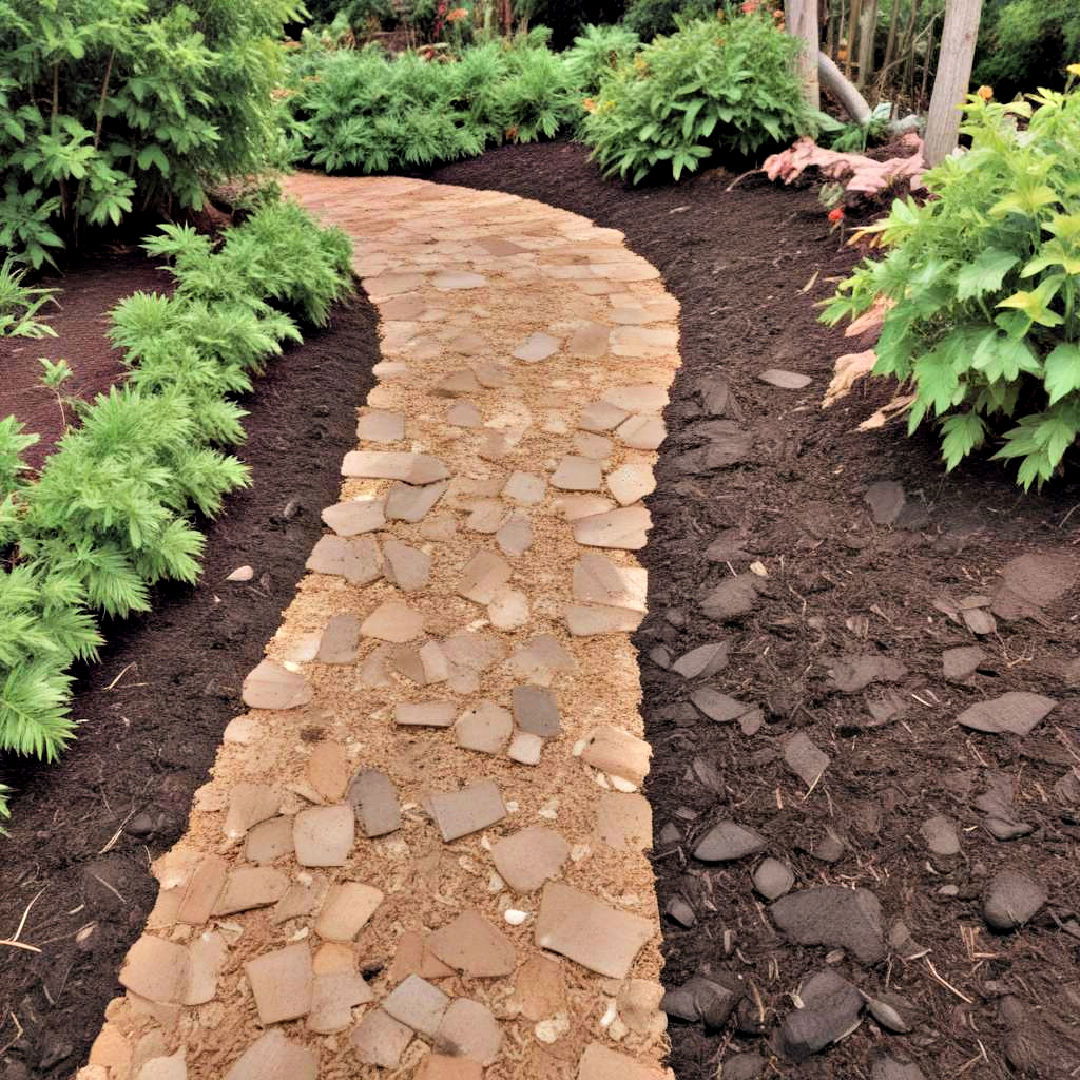 budget friendly mulch pathway - 40 Backyard Walkway Ideas