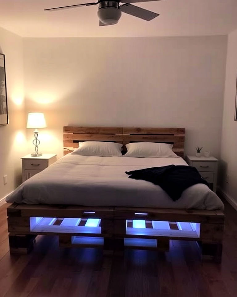budget friendly pallet bed frame - 40 Pallet Furniture Ideas