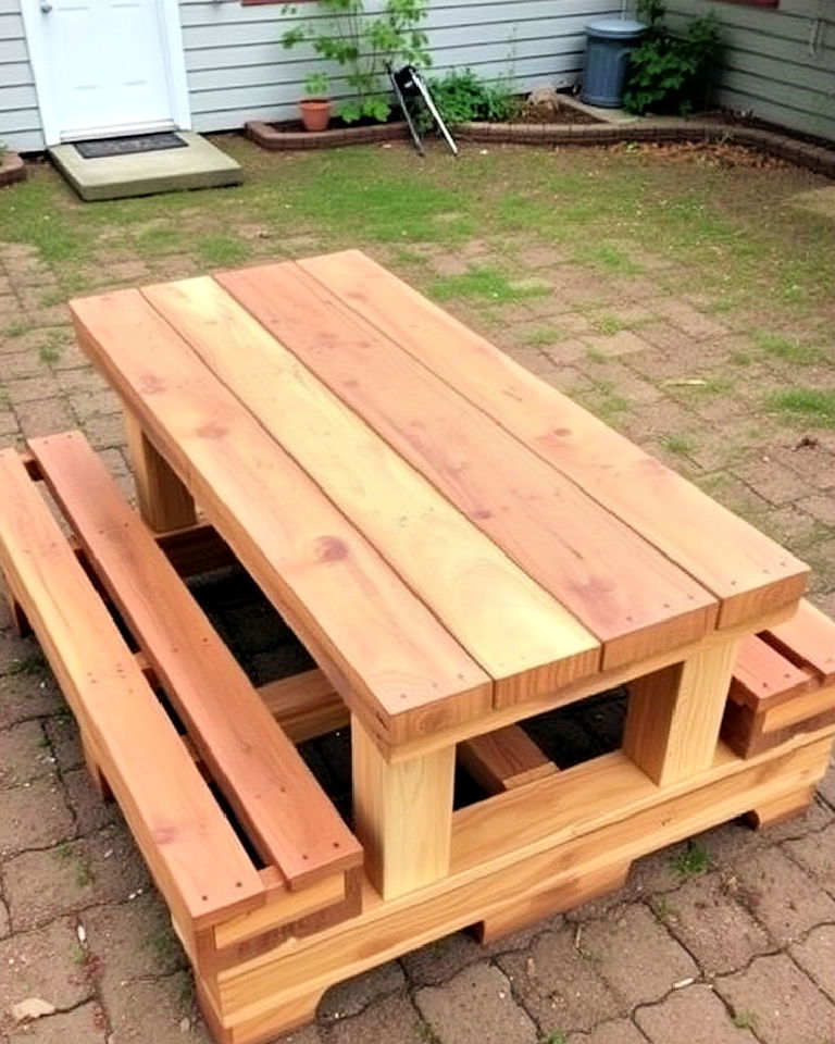 budget friendly pallet picnic table - 40 Pallet Furniture Ideas