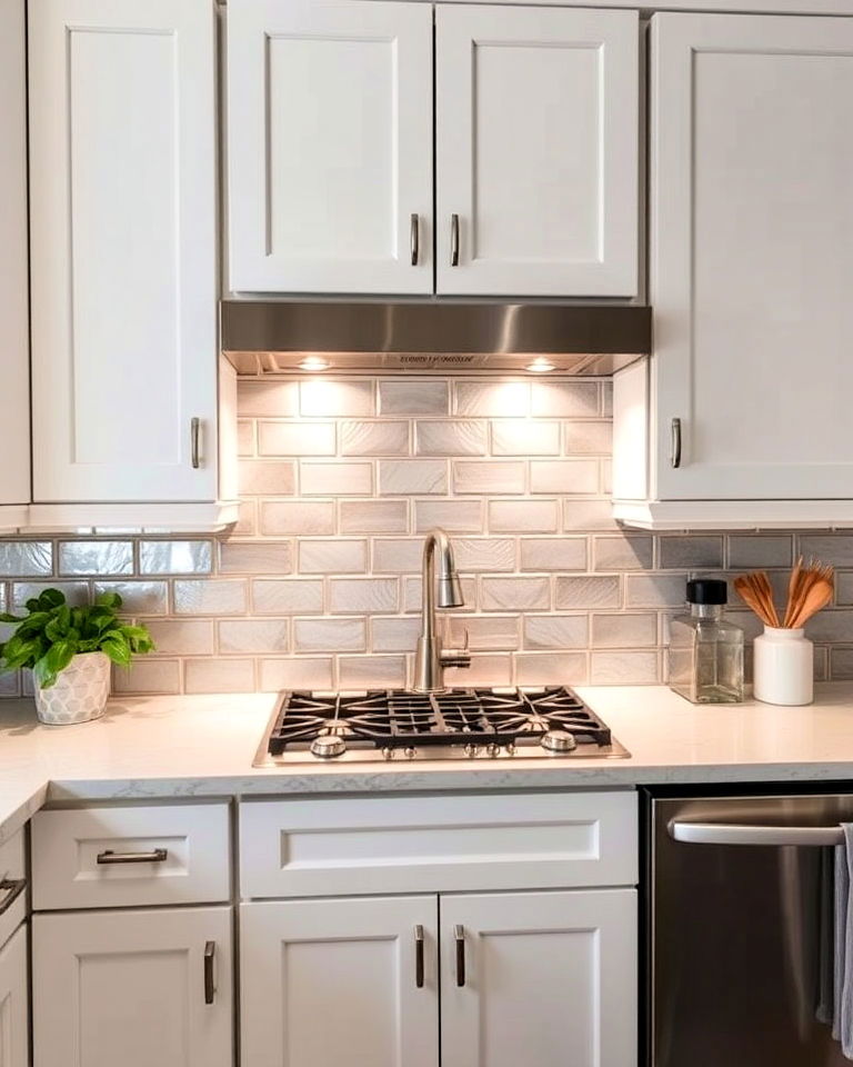 budget friendly peel and stick backsplash for white cabinets - 40 Kitchen Backsplash Ideas for White Cabinets
