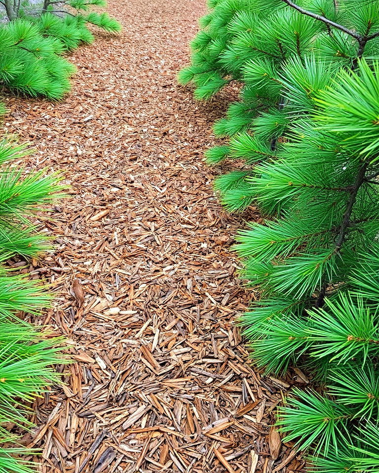 budget friendly pine needle path - 30 Garden Path Ideas