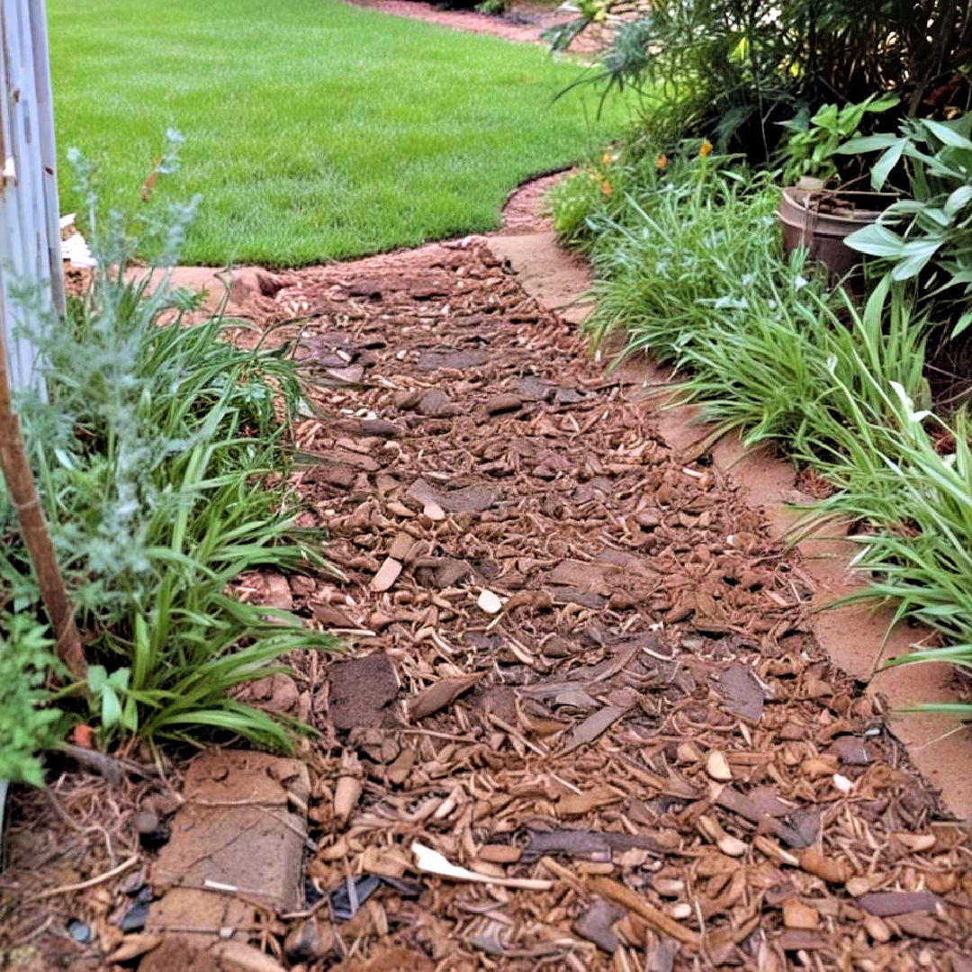 budget friendly pine straw pathway - 40 Backyard Walkway Ideas