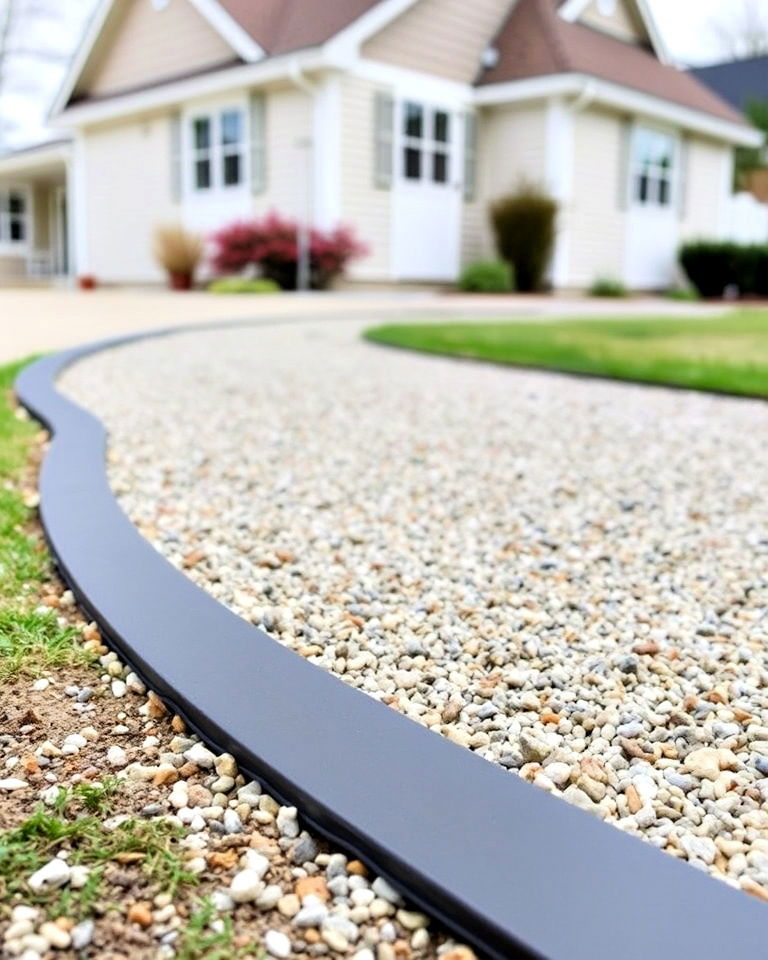 budget friendly plastic edging - 25 Gravel Driveway Edging Ideas