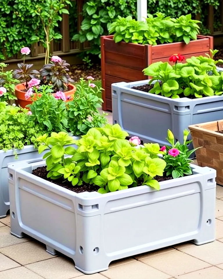 budget friendly plastic raised planters - 30 Planter Box Ideas