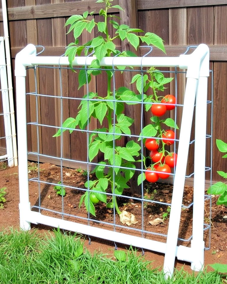 budget friendly pvc pipe trellis - 30 Tomato Trellis Ideas
