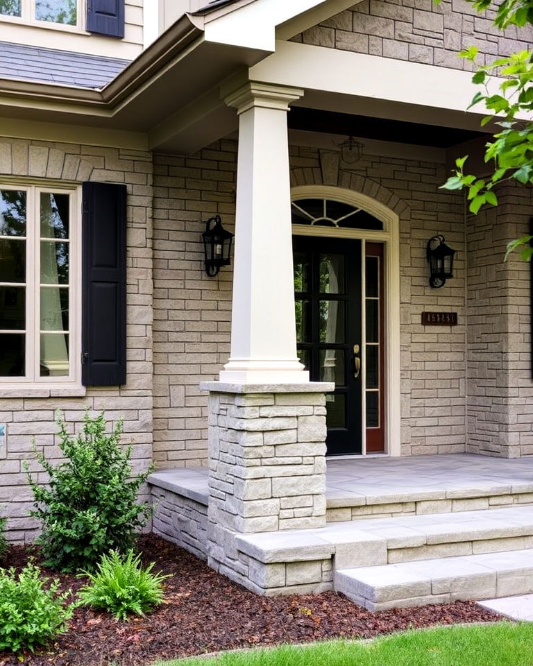budget friendly stone accents - 30 Exterior Home Remodeling and Renovation Ideas