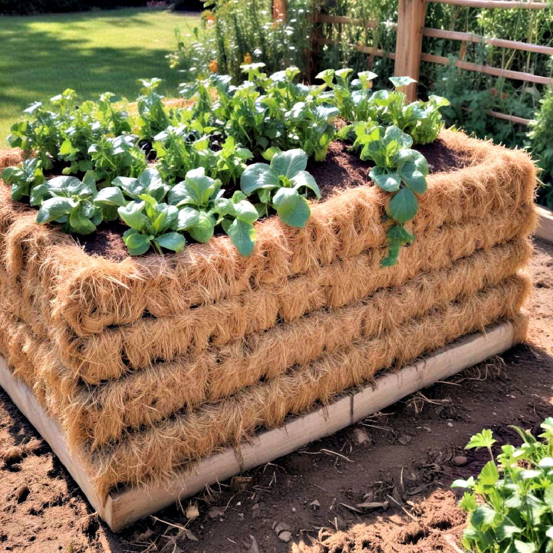 budget friendly straw bale - 25 Inexpensive Raised Garden Bed Ideas