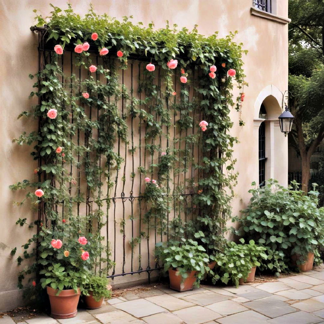 budget friendly trellises and climbing plants - 40 Small Patio Ideas on a Budget