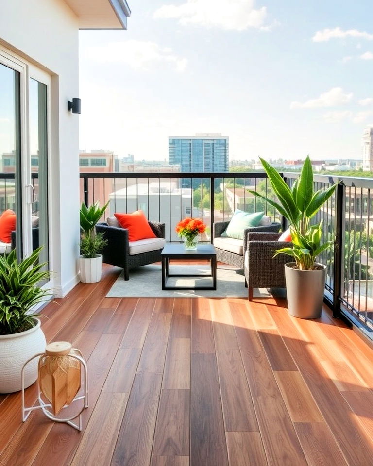 budget friendly vinyl flooring - 25 Balcony Flooring Ideas