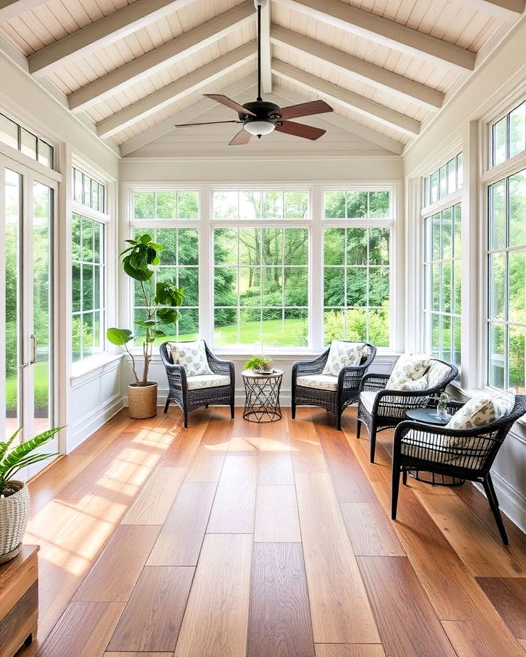 budget friendly vinyl tiles for sunroom room - 15 Sunroom Tile Floor Ideas