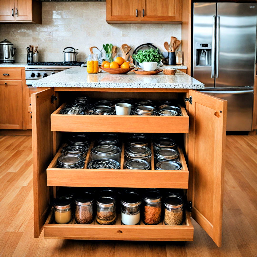 build in kitchen island storage idea - 40 Kitchen Organization Ideas