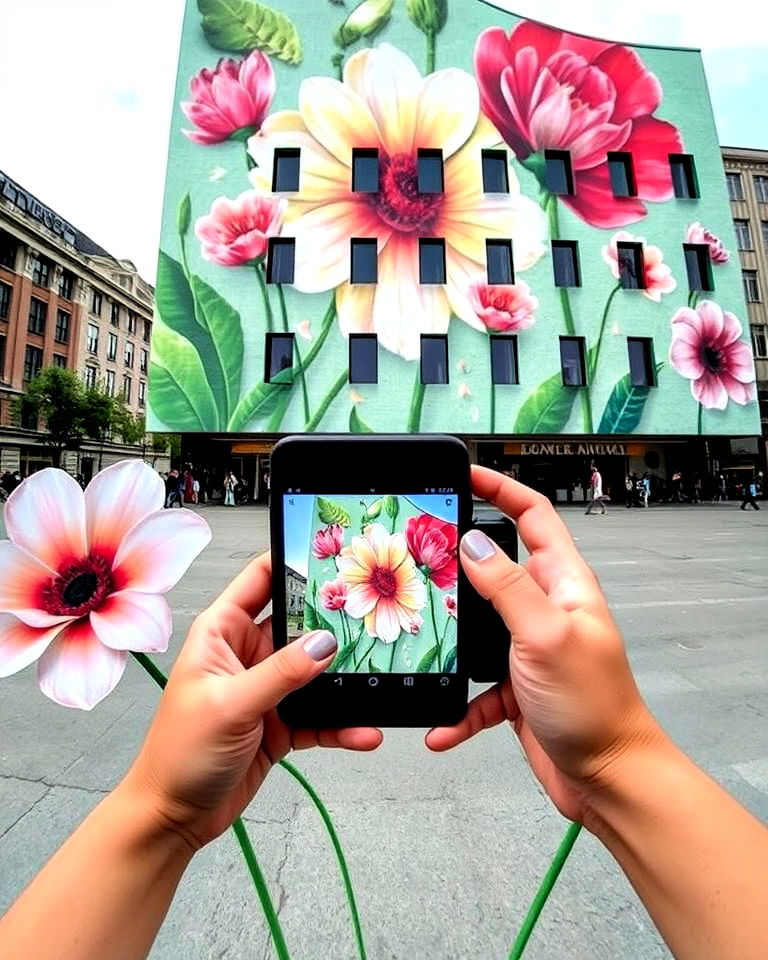 building with interactive flower mural - 20 Flower Murals on Buildings