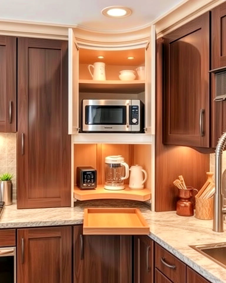 built in appliance storage for blind corner cabinet - 25 Blind Corner Kitchen Cabinet Ideas