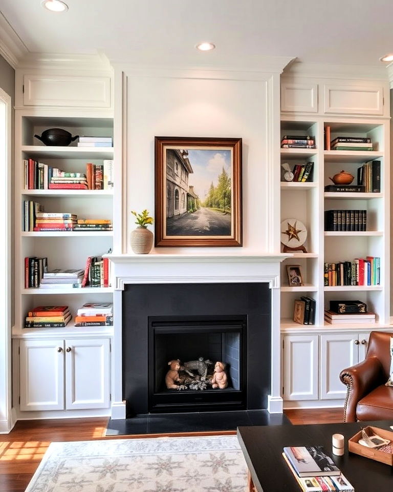 built in bookcases for living room storage - 30 Living Room Storage Ideas