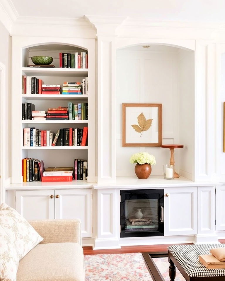 built in bookshelves for magnolia living room - 20 Magnolia Living Room Ideas