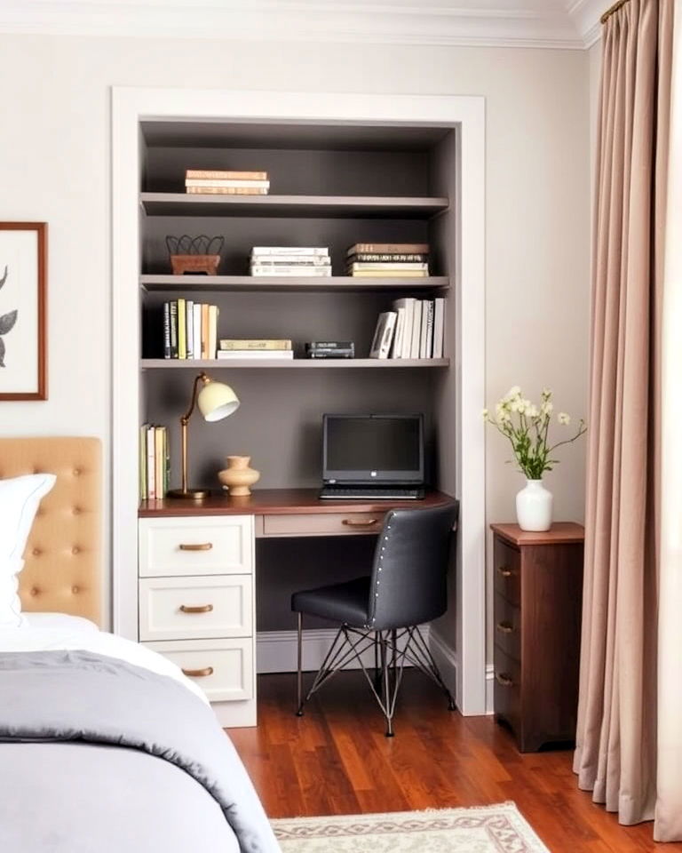 built in desk nook for bedroom - 40 Bedroom Office Ideas