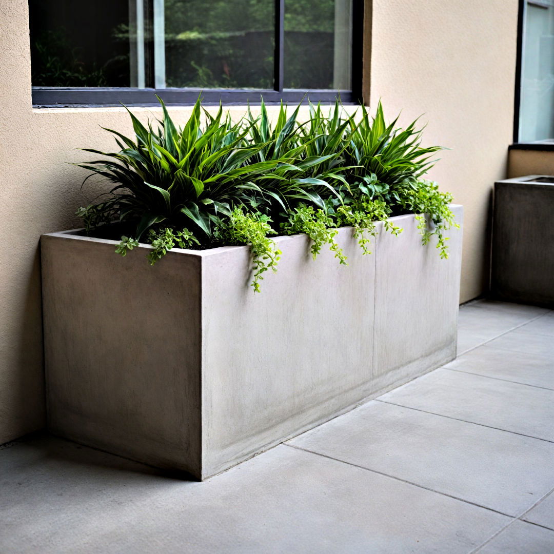 built in planter for concrete patio - 40 Concrete Patio Ideas