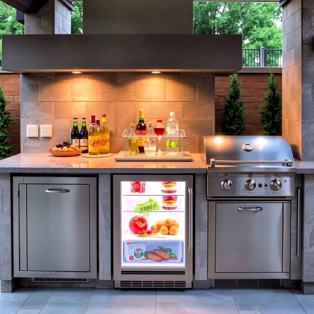 built in refrigerator for outdoor kitchen - 20 Luxury Outdoor Kitchen Ideas