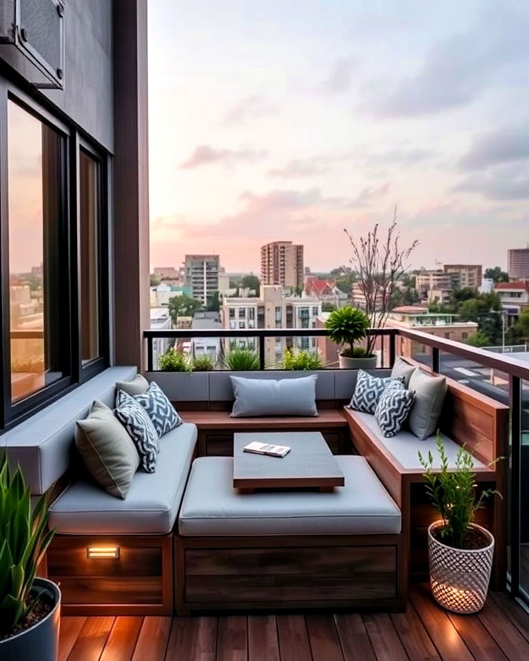 built in seating for cantilever balcony - 20 Cantilever Balcony Ideas