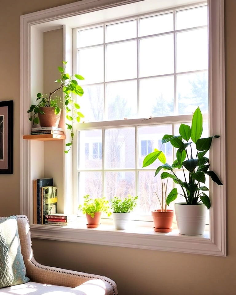 built in shelves around the frame - 30 Living Room Storage Ideas