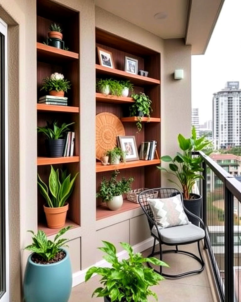 built in shelving for mansion balcony - 20 Mansion Balcony Ideas