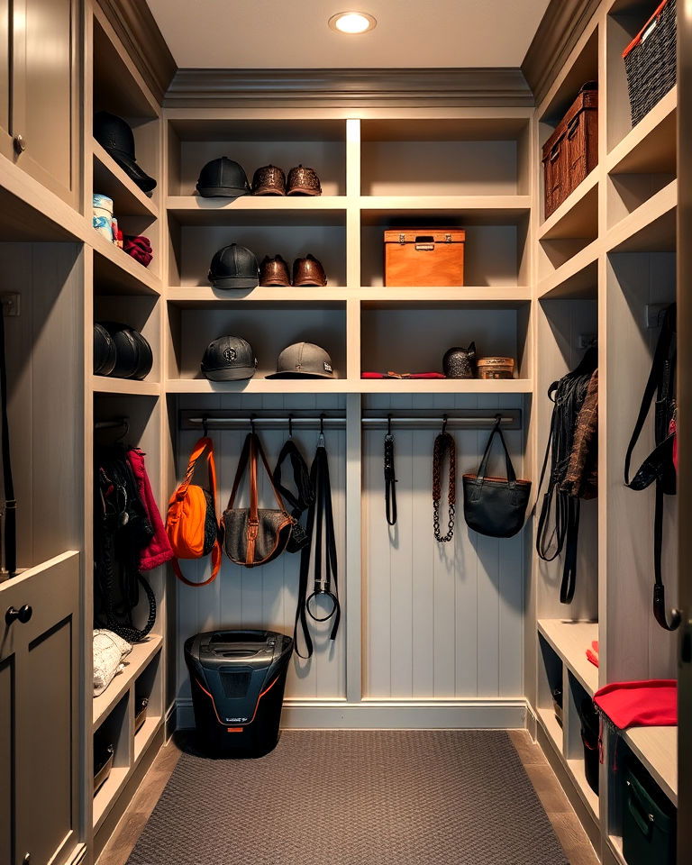 built in shelving units - 20 Tack Room Ideas