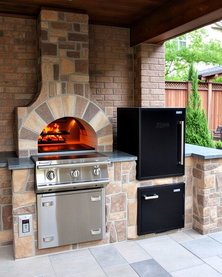 built in smoker with outdoor kitchen - 20 Outdoor Kitchen With Pizza Oven