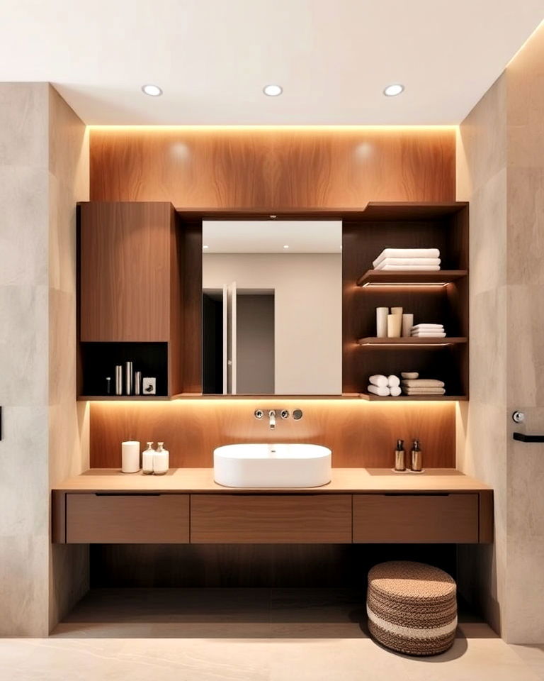 built in storage solutions - 15 Italian Bathroom Design Ideas