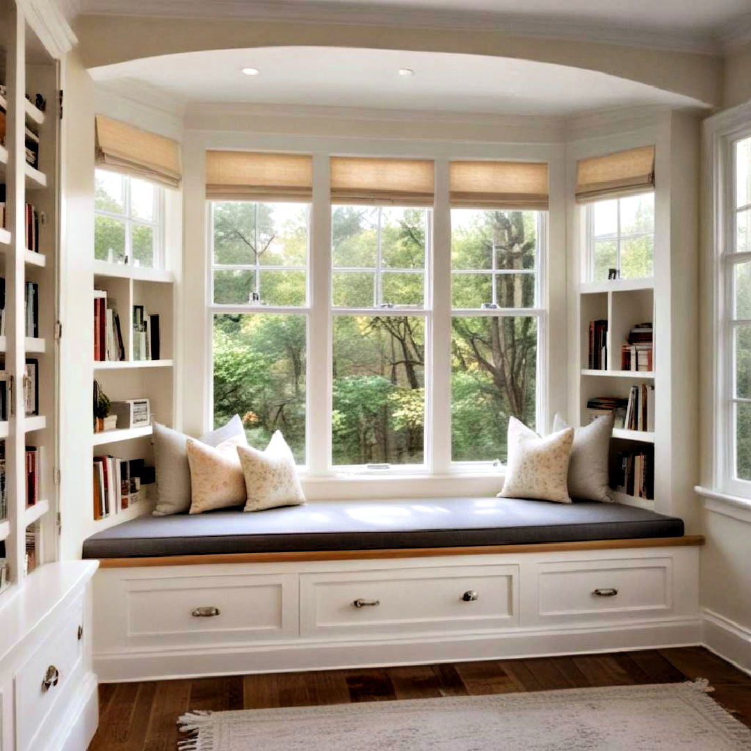 built in storage window seat - 40 Bay Window Ideas