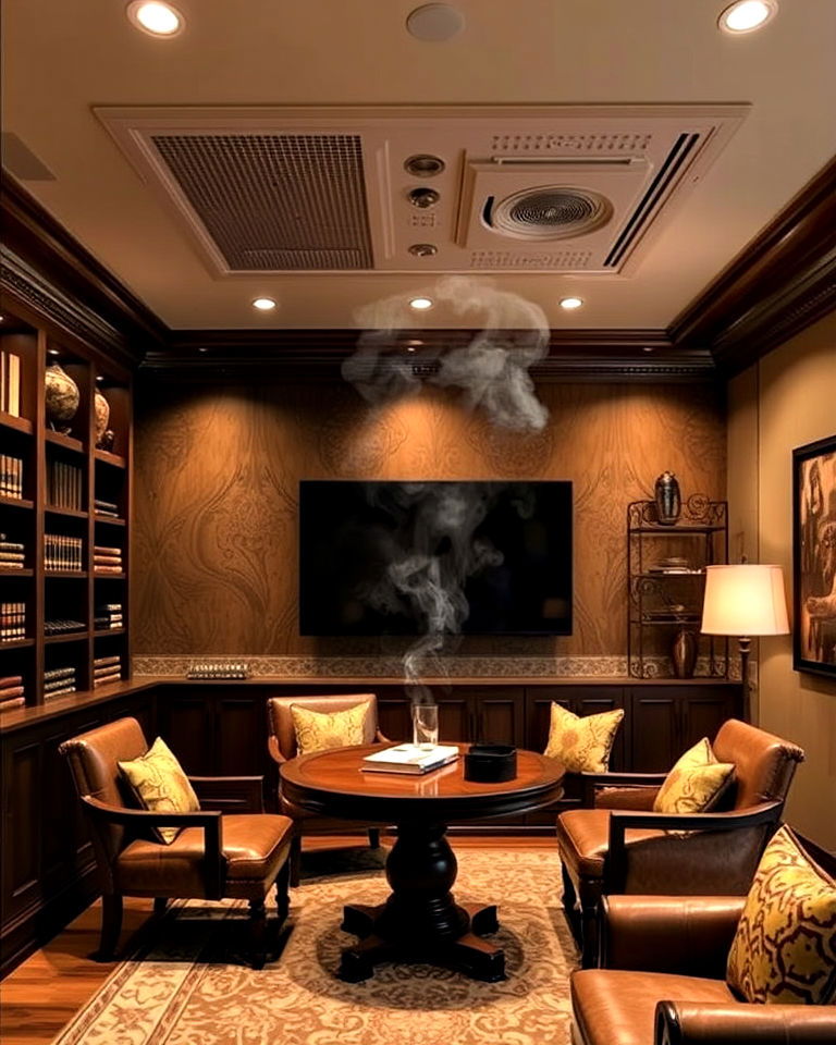 built in ventilation system for cigar room - 20 Cigar Room Ideas