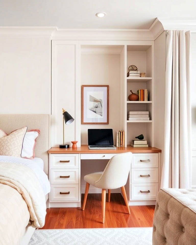 built in workspace for bedroom - 20 Dreamy Bedroom Design Ideas