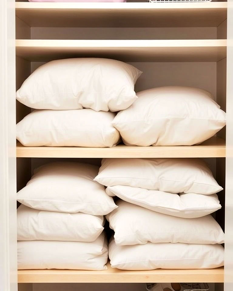 bulky items in vacuum sealed bags - 30 Linen Closet Organization Ideas
