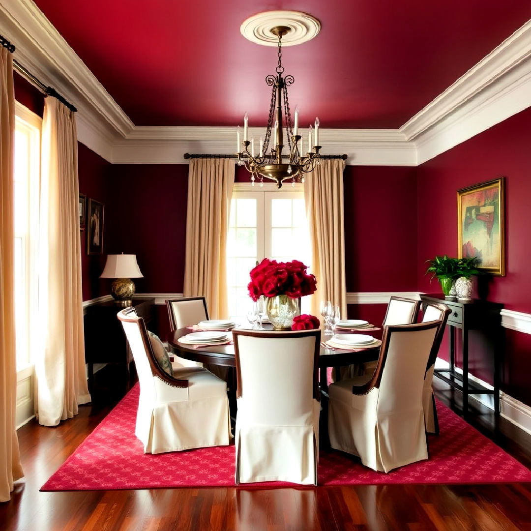 burgundy and cream duo for dining room - 40 Warm Color Palettes for Every Room in the House