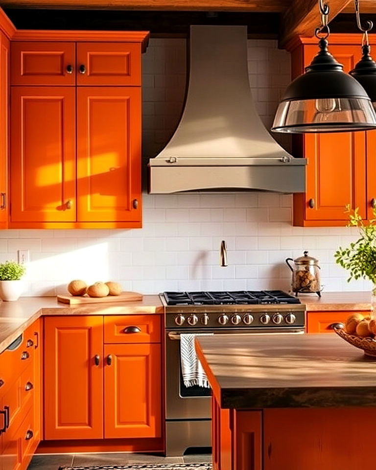 burnt orange cabinets color - 40 Kitchen Cabinet Color Ideas