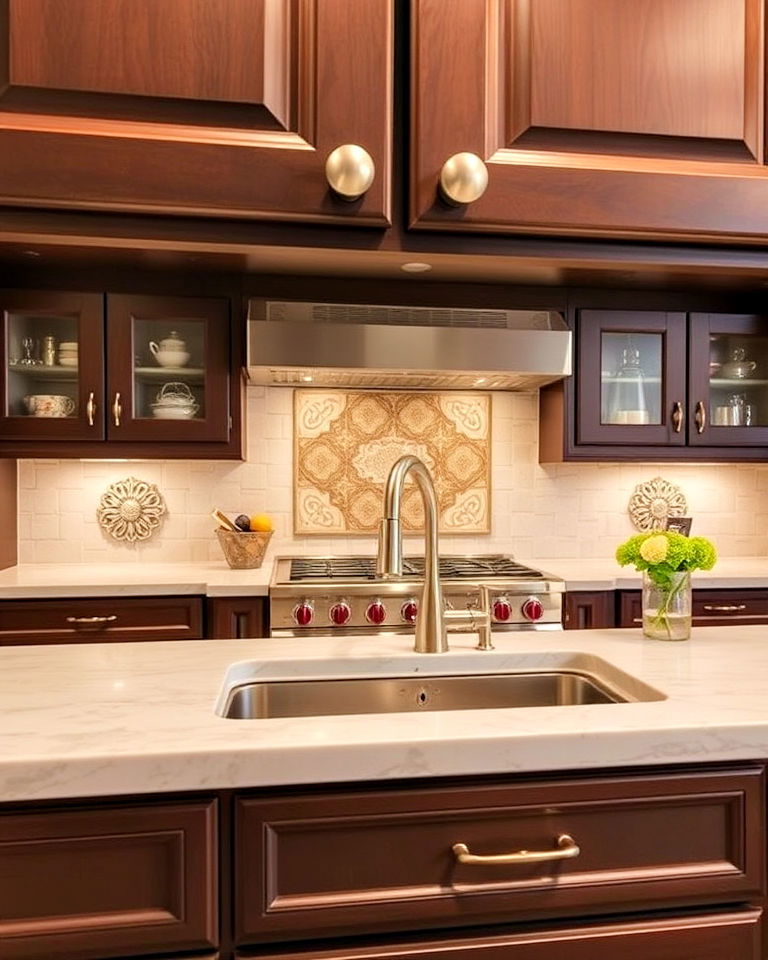 cabinet hardware with decorative backplates - 40 Kitchen Cabinet Hardware Ideas
