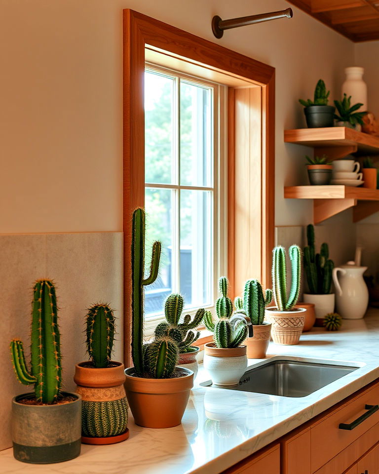 cactus decor for southwestern kitchen - 25 Southwestern Kitchen Ideas
