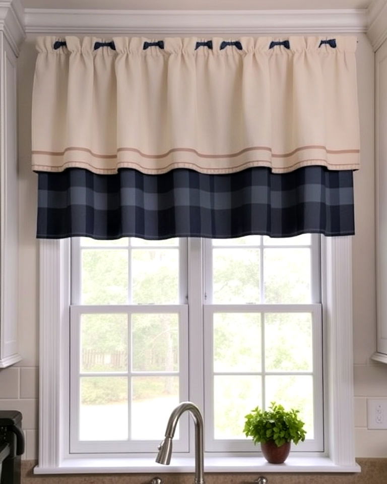 cafe curtain valance combo for kitchen - 20 Kitchen Valance Ideas