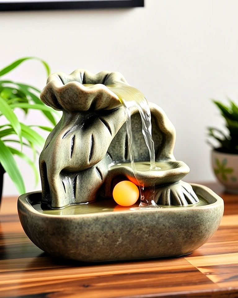 calming indoor tabletop waterfall - 25 Waterfall Design Ideas