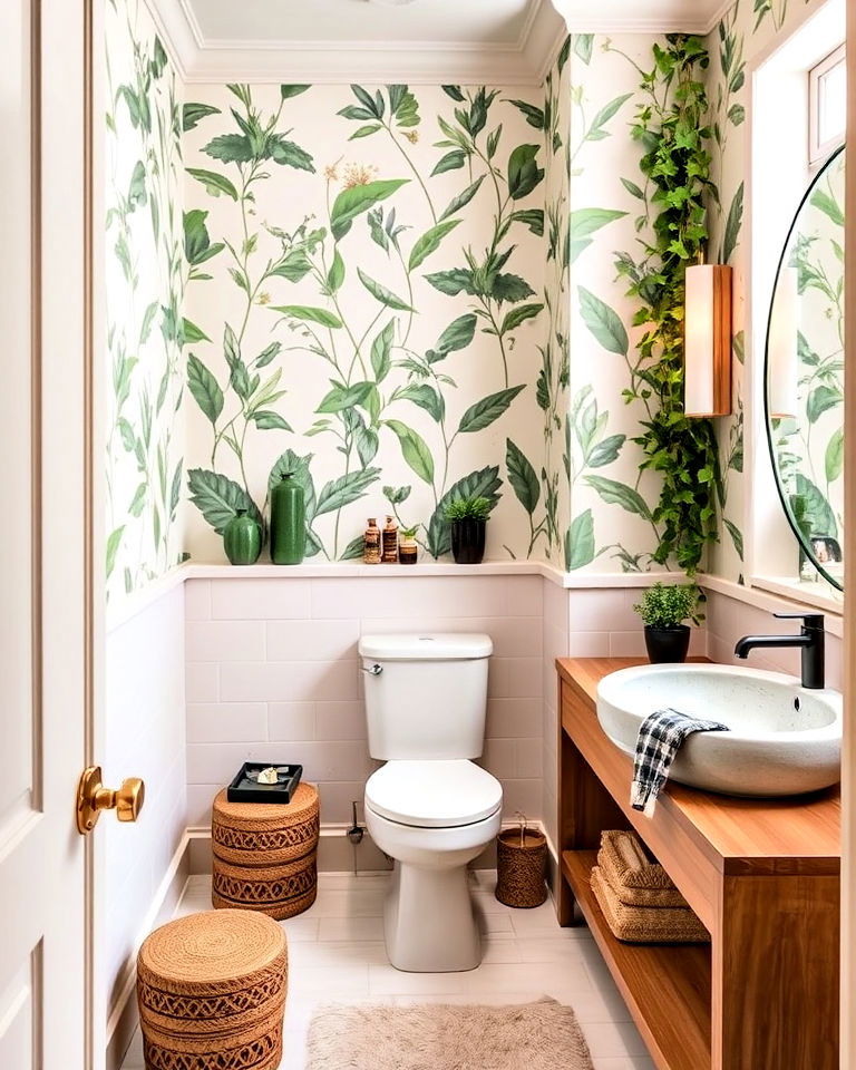 calming nature inspired design - 20 Luxury Powder Room Ideas