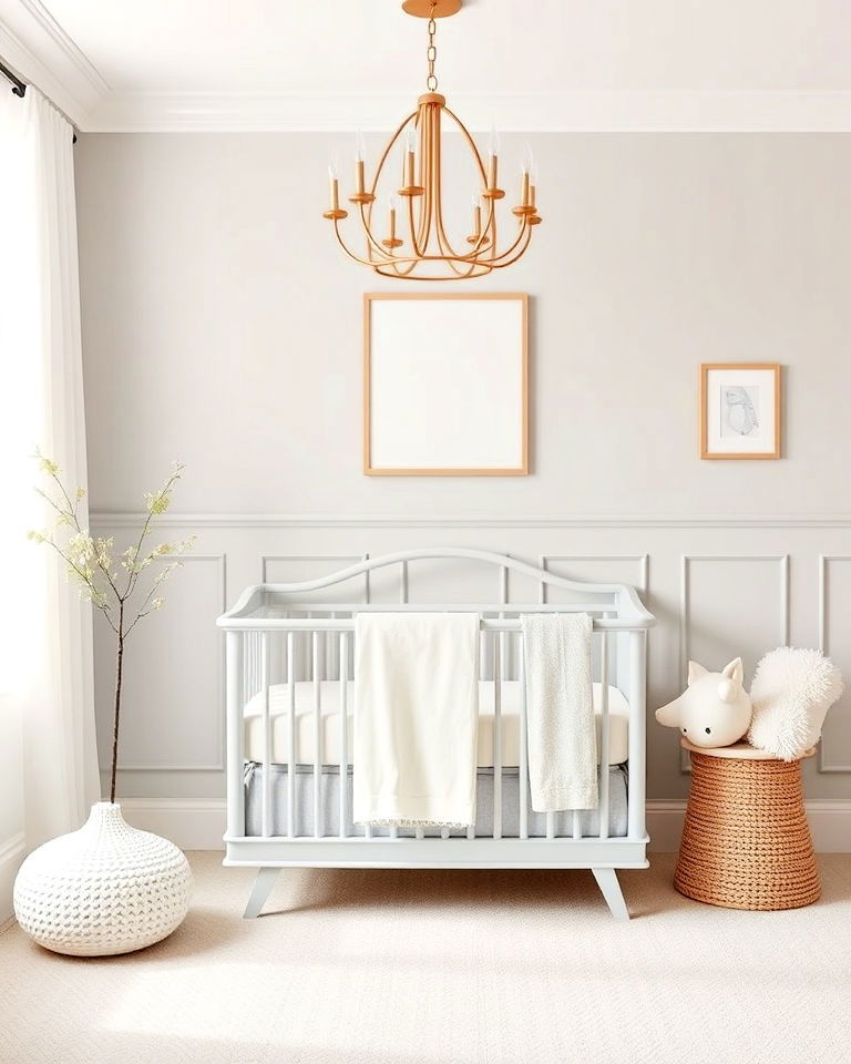calming soft gray wainscoting - 15 Wainscoting Nursery Ideas