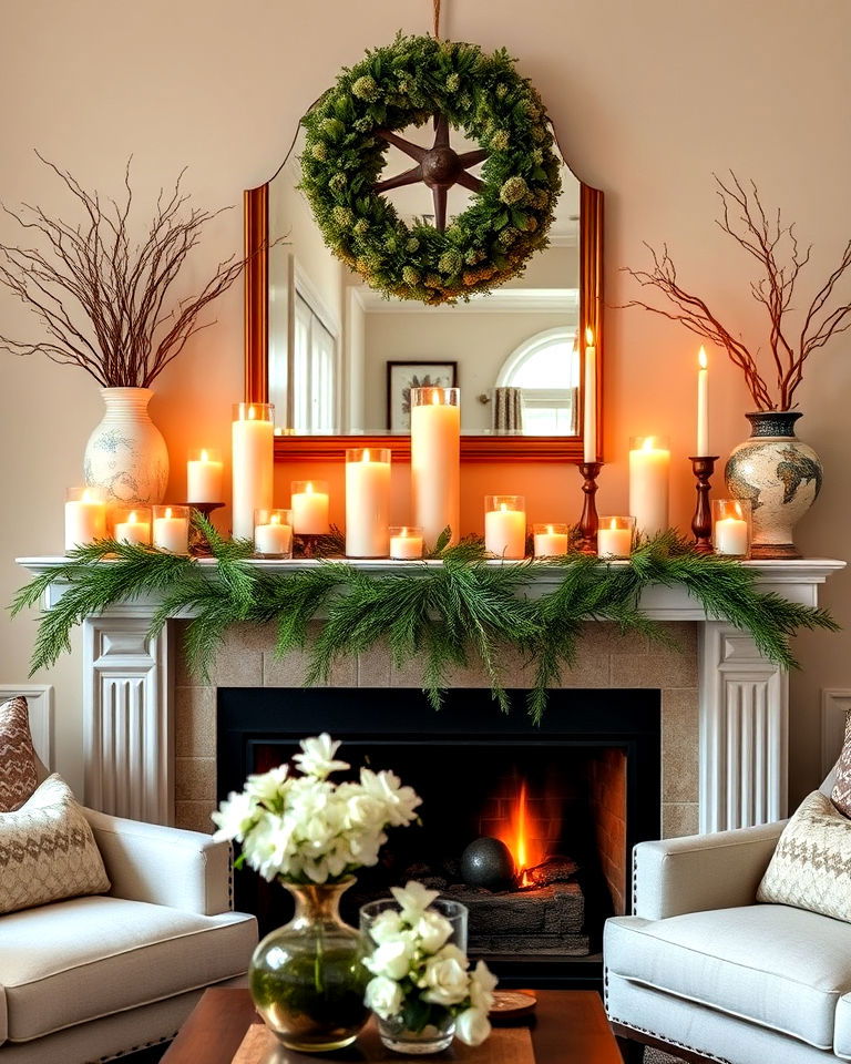 candle mantel decor ideas - 15 Decorating With Candles