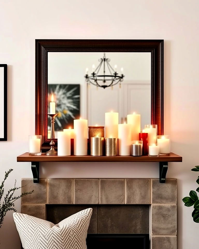 candle shelf display ideas - 15 Decorating With Candles