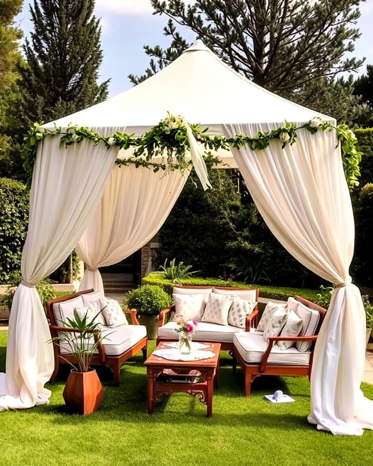 canopy tent for garden party - 30 Garden Party Ideas