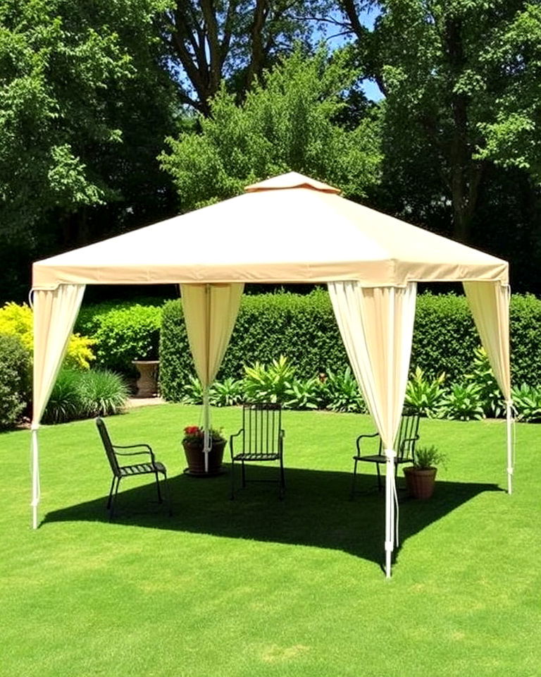 canopy tent for temporary shade solution - 20 Garden Shade Ideas