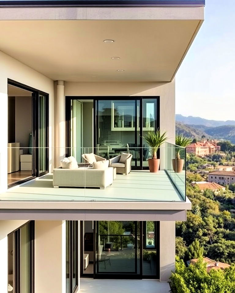 cantilever balcony with glass railing - 20 Cantilever Balcony Ideas
